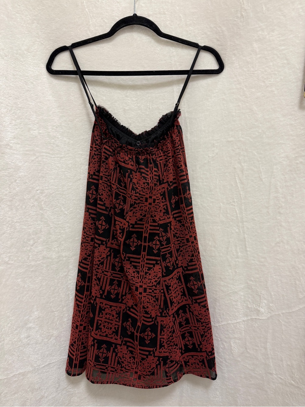 Red Carter Boho Pom-Pom Strap Dress - Picture 3 of 7